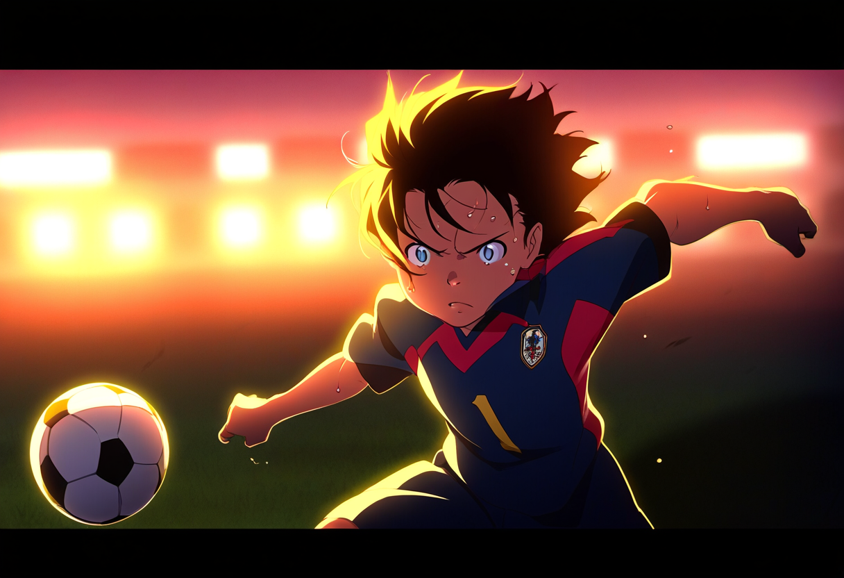 Sport anime actie scene
